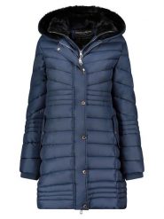 Geographical Norway Płaszcz pikowany "Biensur" w kolorze granatowym rozmiar: M. Niebieskie płaszcze Geographical Norway, m, bez wzorów, bez kaptura. Za 294.97 zł.