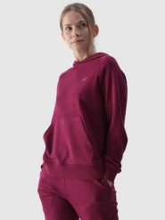 4F Bluza dresowa nierozpinana z kapturem damska - fioletowa M. Fioletowe bluzy z kapturem 4f, m, bez wzorów, z bawełny, z kapturem. W wyprzedaży za 99.99 zł.