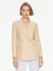 TWINSET Marynarka 241TP2560 Beżowy Regular Fit. Brązowe marynarki i żakiety Twinset, bez wzorów, z bawełny, bez ramiączek. Za 1,099.00 zł.