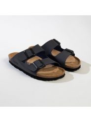 BACKSUN Klapki "Bali" w kolorze antracytowym rozmiar: 42. Czarne klapki Backsun, bez wzorów, klasyczne, z otwartym noskiem, bez obcasa, bez zapięcia. Za 130.99 zł.