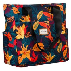 Shopperka materiałowa Rovicky R-TZ-01 w kwiaty. Shopper bag ROVICKY, bez wzorów, z materiału, biznesowe, na ramię, duże, bez dodatków. Za 41.99 zł.
