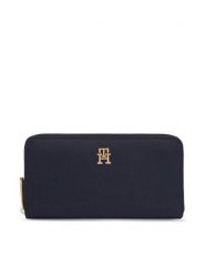 Tommy Hilfiger Portfel Poppy Th Large Za AW0AW15642 Granatowy. Niebieskie portfele Tommy Hilfiger, bez wzorów, z materiału. Za 229.99 zł.