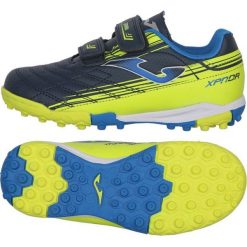 Buty piłkarskie Joma XPander 2233 Tf Jr XPJW2233TFV wielokolorowe błękity i granat. Niebieskie buty treningowe Joma, bez wzorów, z syntetyku, bez zapięcia, do piłki nożnej. Za 194.56 zł.