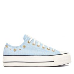 Trampki Converse. Niebieskie trampki Converse, bez wzorów, retro, bez zapięcia. Za 419.99 zł.
