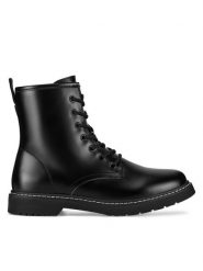 JENNY Botki WS2696-02 Czarny. Czarne botki Jenny, bez wzorów, bez obcasa, na płaskiej podeszwie, bez zapięcia. Za 127.99 zł.