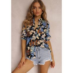 Granatowa Koszula Lathra. Niebieskie koszule Renee, l, bez wzorów, z wiskozy, wakacyjne, bez kołnierzyka, plus size, bez ramiączek. W wyprzedaży za 55.99 zł.