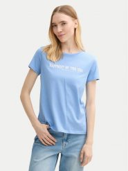 Tom Tailor Denim T-Shirt 1045417 Niebieski Regular Fit. Niebieskie t-shirty TOM TAILOR DENIM, l, bez wzorów, z bawełny, bez kołnierzyka, bez ramiączek. Za 59.99 zł.