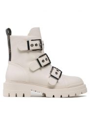 Guess Botki FL7OBI LEA10 Écru. Botki Guess, z aplikacjami, ze skóry, bez obcasa, na płaskiej podeszwie, bez zapięcia. Za 369.99 zł.