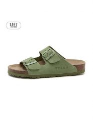 Teegu Skórzane klapki w kolorze zielonym rozmiar: 38. Zielone klapki teegu, bez wzorów, klasyczne, z otwartym noskiem, bez obcasa, bez zapięcia. Za 130.99 zł.