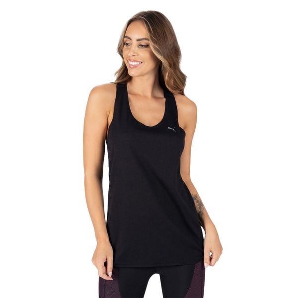 Tank Top fitness damski PUMA Studio Foundation Relax. Czarne topy Puma, xl, bez wzorów, sportowe, bez kołnierzyka, bez ramiączek. Za 77.40 zł.