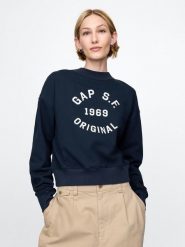 GAP Bluza w kolorze granatowym rozmiar: XL. Niebieskie bluzy GAP, xl, bez wzorów, z bawełny, bez kaptura. Za 185.32 zł.