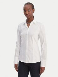 HUGO Koszula 50554568 Biały Slim Fit. Białe koszule Hugo, bez wzorów, z bawełny, biznesowe, bez kołnierzyka, bez ramiączek. Za 429.99 zł.