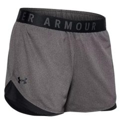Krótkie spodenki dla kobiet Under Armour PLAY UP SHORT 3.0. Szare szorty sportowe Under Armour, bez wzorów, na fitness i siłownię. Za 79.99 zł.