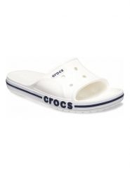 Crocs Klapki "Bayaband" w kolorze białym rozmiar: 39/40. Białe klapki Crocs, bez wzorów, klasyczne, z otwartym noskiem, bez obcasa, bez zapięcia. Za 139.54 zł.