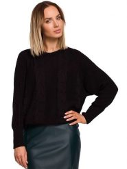 Made of emotion Sweter w kolorze czarnym rozmiar: L/XL. Czarne swetry Made Of Emotion, l, bez wzorów, ze splotem, bez ramiączek. Za 105.88 zł.