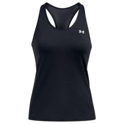 Bluzka Under Armour Tech Mesh Racer Damskie. Czarne t-shirty sportowe Under Armour, s, bez wzorów, z meshu, bez ramiączek, na fitness i siłownię. Za 194.00 zł.