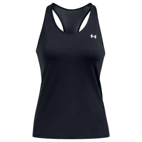 Bluzka Under Armour Tech Mesh Racer Damskie. Czarne t-shirty sportowe Under Armour, s, bez wzorów, z meshu, bez ramiączek, na fitness i siłownię. Za 194.00 zł.