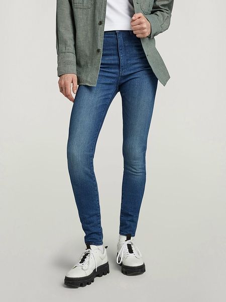 G-Star Dżinsy - Skinny fit - w kolorze niebieskim rozmiar: W26/L32. Niebieskie jeansy G-Star, l, z aplikacjami, klasyczne, z podwyższonym stanem. Za 139.87 zł.