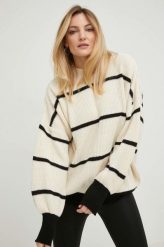 Answear Lab sweter damski kolor beżowy ciepły. Brązowe swetry Answear Lab, m, bez wzorów, z dzianiny, bez ramiączek. W wyprzedaży za 131.99 zł.