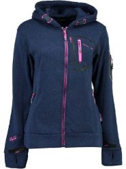 Geographical Norway Kurtka polarowa "Telectra" w kolorze granatowym rozmiar: L. Niebieskie kurtki Geographical Norway, l, z aplikacjami, z polaru, bez kaptura. Za 174.84 zł.