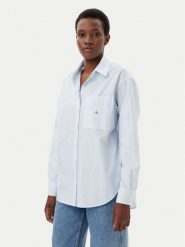 Calvin Klein Jeans Koszula J20J224436 Błękitny Relaxed Fit. Niebieskie koszule Calvin Klein Jeans, s, bez wzorów, z bawełny, bez kołnierzyka, bez ramiączek. Za 259.99 zł.