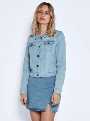 Noisy may Kurtka dżinsowa "Nmdebra" w kolorze błękitnym rozmiar: M. Niebieskie kurtki Noisy May, m, bez wzorów, bez kaptura. Za 104.45 zł.