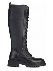 Geox Kozaki "Iridea" w kolorze czarnym rozmiar: 36. Czarne kozaki Geox, na zimę, bez wzorów, z materiału, bez obcasa, bez zapięcia. Za 418.45 zł.