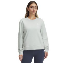 Bluza damska Under Armour Rival Terry. Białe bluzy Under Armour, na zimę, bez wzorów, bez ramiączek, bez kaptura. W wyprzedaży za 235.30 zł.