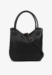 Czarna Torebka o Fasonie Shopper Haladria. Czarne shopper bag Renee, bez wzorów, z jeansu, biznesowe, bez dodatków. W wyprzedaży za 83.99 zł.