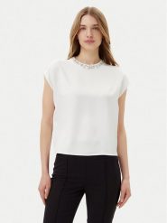 Imperial Bluzka RIC3JBA Biały Regular Fit. Białe bluzki Imperial, xs, bez wzorów, z syntetyku, bez kołnierzyka, bez ramiączek. Za 239.99 zł.