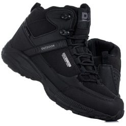 Buty damskie wysokie wodoodporne zimowe DK PREDATOR. Czarne buty do biegania DK, na zimę, bez wzorów, z materiału, bez zapięcia, do biegania. Za 168.00 zł.