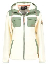 Geographical Norway Kurtka polarowa "Toulouse" w kolorze kremowo-oliwkowym rozmiar: L. Brązowe kurtki Geographical Norway, l, bez wzorów, z polaru, bez kaptura. Za 139.87 zł.