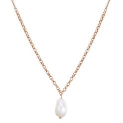 Glanzstücke München Naszyjnik srebrny srebro wysokiej próby Perła hodowlana słodkowodna różowe złoto Naszyjniki 1 ct Damski. Czerwone naszyjniki Glanzstücke München, z materiału, z perłą, pozłacane. Za 199.99 zł.