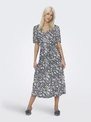 ONLY Sukienka "Halia" w kolorze granatowo-białym rozmiar: M. Białe sukienki ONLY, m, bez wzorów, z wiskozy, bez kołnierzyka, bez ramiączek, midi. Za 127.95 zł.