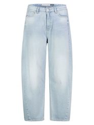 Sublevel Dżinsy - Barrel fit - w kolorze błękitnym rozmiar: L. Niebieskie jeansy Sublevel, l, z aplikacjami, ze skóry, klasyczne. Za 139.95 zł.