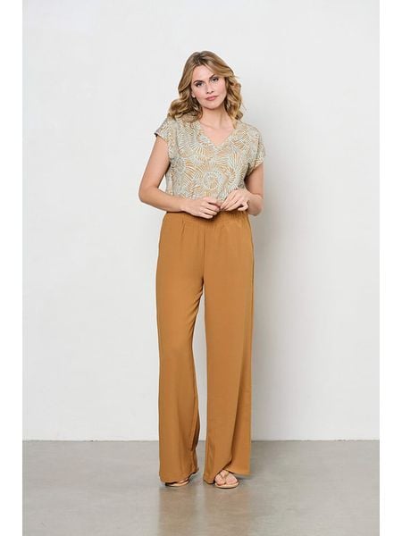 &Co Woman Bluzka "Lucia" w kolorze miętowo-jasnobrązowym rozmiar: XXL. Brązowe bluzki &Co Woman, s, bez wzorów, z wiskozy, klasyczne, bez kołnierzyka, bez ramiączek. Za 105.14 zł.