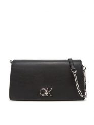Calvin Klein Torebka Re-Lock Mini Conv LV04F3103G Czarny. Czarne kopertówki Calvin Klein, bez wzorów, ze skóry, wizytowe, bez dodatków. Za 319.99 zł.