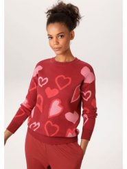 Aniston Sweter w kolorze czerwono-jasnoróżowym rozmiar: 36. Czerwone swetry Aniston, bez wzorów, bez ramiączek. Za 130.99 zł.