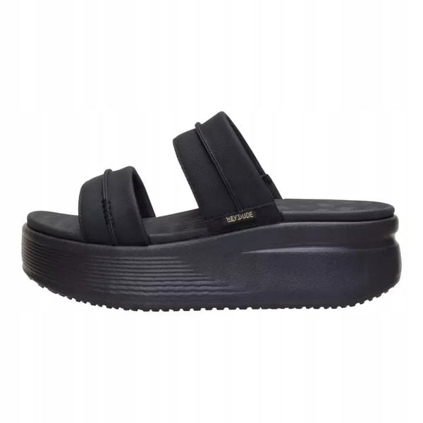 HeyDude Damskie Sandały Austin Slide Classic. Czarne sandały Hey dude, bez wzorów, z materiału, bez obcasa, bez zapięcia. Za 259.00 zł.