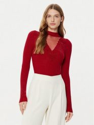 Guess Sweter W5RR15 Z2Y50 Czerwony Regular Fit. Czerwone swetry Guess, xs, z aplikacjami, z syntetyku, bez ramiączek. Za 289.99 zł.