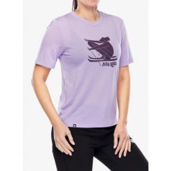 Koszulka merino damska Mons Royale Icon Relaxed Tee. Fioletowe t-shirty sportowe Mons Royale, bez wzorów, bez ramiączek. Za 235.99 zł.