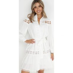 Biała Sukienka Koszulowa Semiphae. Białe sukienki Born2be, na co dzień, l, z aplikacjami, eleganckie, bez kołnierzyka, bez ramiączek, midi, koszulowe. W wyprzedaży za 188.99 zł.