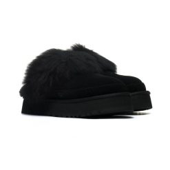 Damskie kapcie Ugg Disquette Chalet 1173930-BLK. Czarne kapcie UGG, bez wzorów, z materiału. Za 397.48 zł.