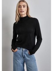 Street One Sweter w kolorze czarnym rozmiar: 34. Czarne swetry Street One, bez wzorów, ze splotem, street, bez ramiączek. Za 66.00 zł.