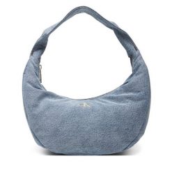 Torebka Calvin Klein. Niebieskie torebki klasyczne Calvin Klein, bez wzorów, z denimu, klasyczne, bez dodatków. Za 439.99 zł.