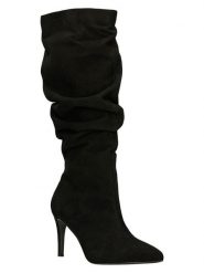 Wojas Skórzane kozaki w kolorze czarnym rozmiar: 38. Czarne kozaki Wojas, na zimę, bez wzorów, bez obcasa, na szpilce, bez zapięcia. Za 503.95 zł.