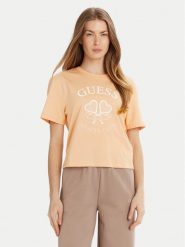 Guess T-Shirt V5GI04 I3Z14 Pomarańczowy Regular Fit. Brązowe t-shirty Guess, m, z aplikacjami, z bawełny, bez kołnierzyka, bez ramiączek. Za 109.99 zł.