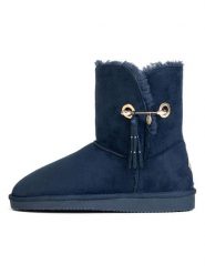 ISLAND BOOT Kozaki zimowe "Whale" w kolorze granatowym rozmiar: 38. Niebieskie kozaki Island Boot, na zimę, bez wzorów, z materiału, eleganckie, bez obcasa, bez zapięcia. Za 165.99 zł.