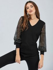 Milan Kiss Bluzka w kolorze czarnym rozmiar: XL. Czarne bluzki Milan Kiss, xl, bez wzorów, bez kołnierzyka, bez ramiączek. Za 97.51 zł.
