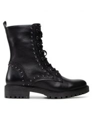 Geox Trapery D Hoara B D16FTB 00046 C9999 Czarny. Czarne botki Geox, bez wzorów, ze skóry, bez obcasa, bez zapięcia. Za 589.99 zł.